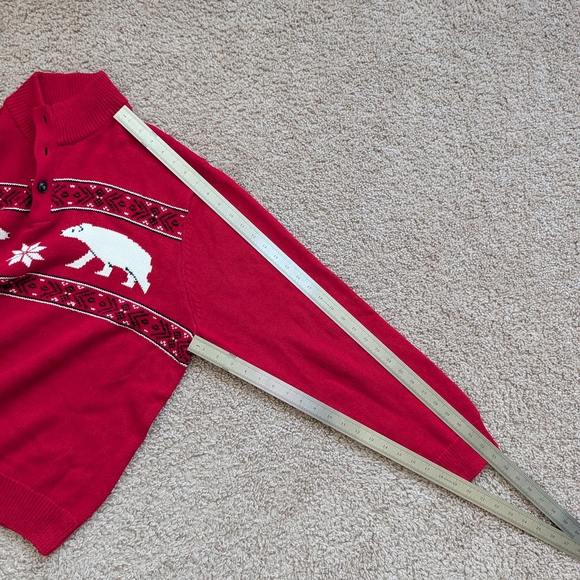 Chaps Red White Polar Bear Holiday Knit Mock Neck Sweater Size XXL - Picture 8 of 8